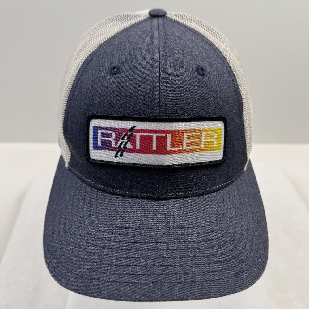 Rattler Ropes Mesh Trucker Hat Blue Gray Adjustable Snapback Cap Rodeo MD/LG